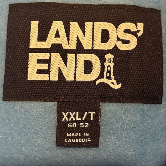Lands' End Men's XXL Tall Softshell Fleece Vest Breeze Blue Side Zip Pockets - Picture 6 of 8